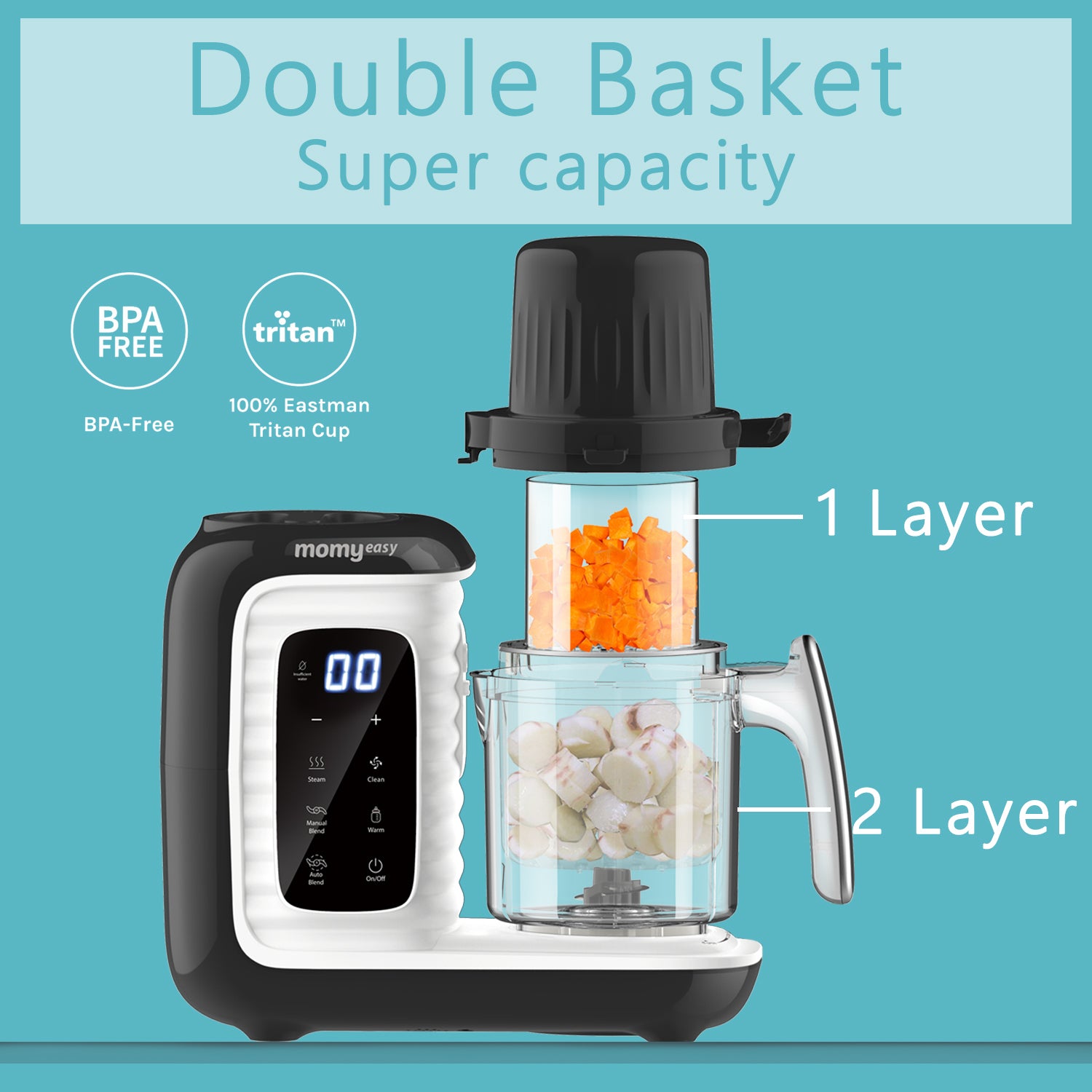 Baby Food Maker, Baby Steam Cooker and Puree Blender, Multifunction Baby  Food Processor Chopper Grinder, Baby Food Warmer Mills Machine with Bottle